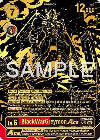 Image for BlackWarGreymon ACE (Rare Pull) (EX10-010 SR) (Sinister Order) - Digimon Card Game