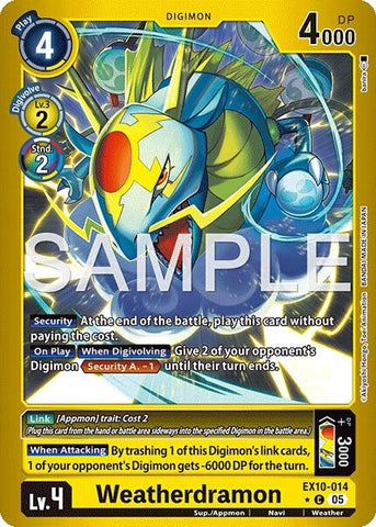 Image for Weatherdramon (Limited Foil) (EX10-014 C) (Sinister Order) - Digimon Card Game