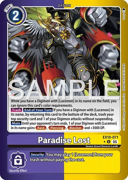 Image for Paradise Lost (Limited Foil) (EX10-071 U) (Sinister Order) - Digimon Card Game