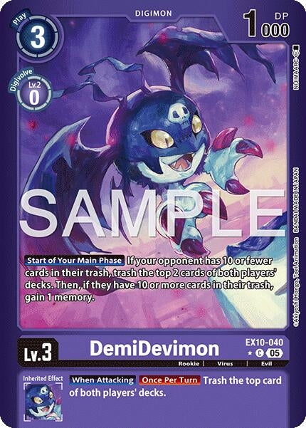 Image for DemiDevimon (Limited Foil) (EX10-040 C) (Sinister Order) - Digimon Card Game