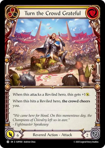 Image for Turn the Crowd Grateful (Yellow) (SUP050) (Super Slam) - Flesh and Blood TCG