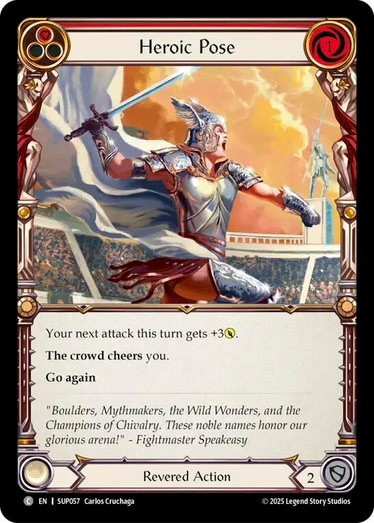 Image for Heroic Pose (Red) (SUP057) (Super Slam) - Flesh and Blood TCG