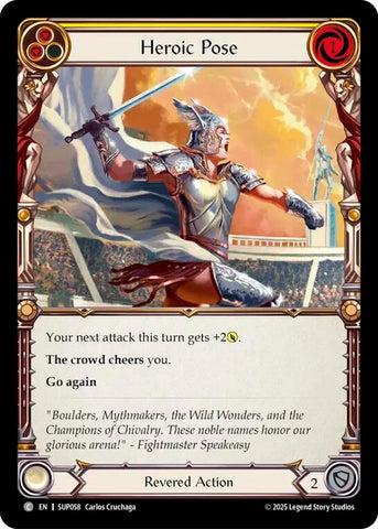 Image for Heroic Pose (Yellow) (SUP058) (Super Slam) - Flesh and Blood TCG