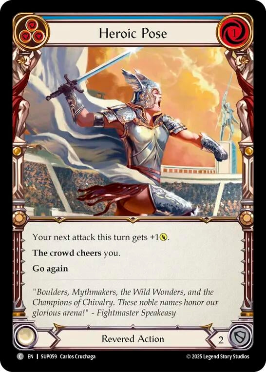 Image for Heroic Pose (Blue) (SUP059) (Super Slam) - Flesh and Blood TCG
