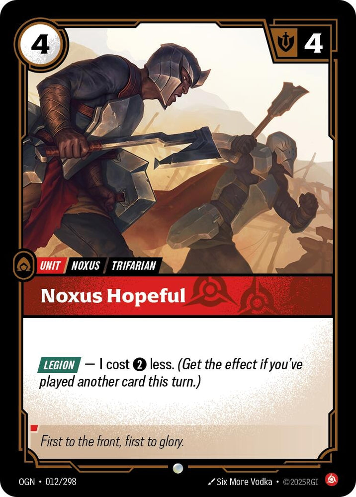 Image for Noxus Hopeful (012/298) [Origins] - Riftbound: League of Legends Trading Card Game