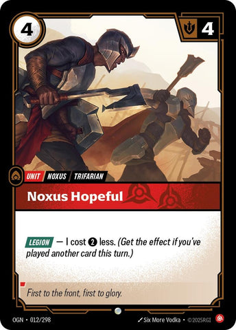 Image for Noxus Hopeful (012/298) [Origins] - Riftbound: League of Legends Trading Card Game