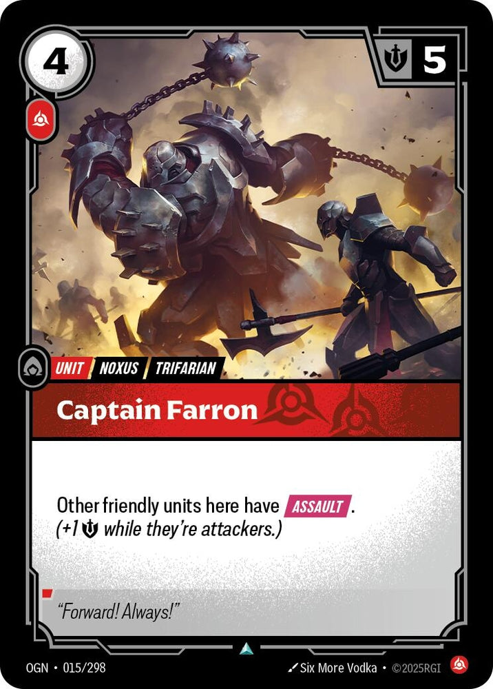 Image for Captain Farron (015/298) [Origins] - Riftbound: League of Legends Trading Card Game