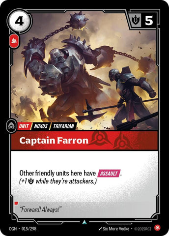 Image for Captain Farron (015/298) [Origins] - Riftbound: League of Legends Trading Card Game