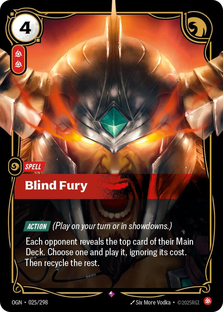 Image for Blind Fury (025/298) [Origins] - Riftbound: League of Legends Trading Card Game