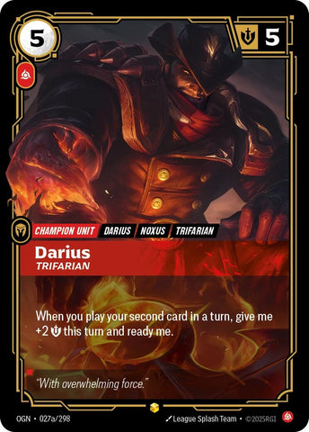 Image for Darius - Trifarian (Alternate Art) (027a/298) [Origins] - Riftbound: League of Legends Trading Card Game