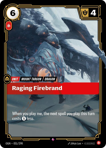 Image for Raging Firebrand (031/298) [Origins] - Riftbound: League of Legends Trading Card Game