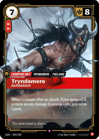 Image for Tryndamere - Barbarian (034/298) [Origins] - Riftbound: League of Legends Trading Card Game