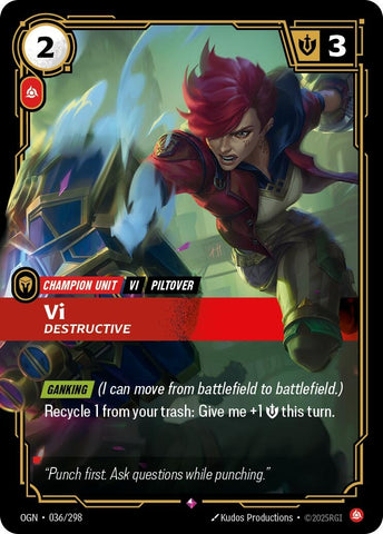 Image for Vi - Destructive (036/298) [Origins] - Riftbound: League of Legends Trading Card Game