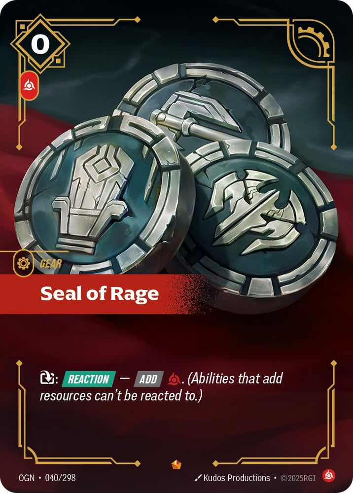 Image for Seal of Rage (040/298) [Origins] - Riftbound: League of Legends Trading Card Game