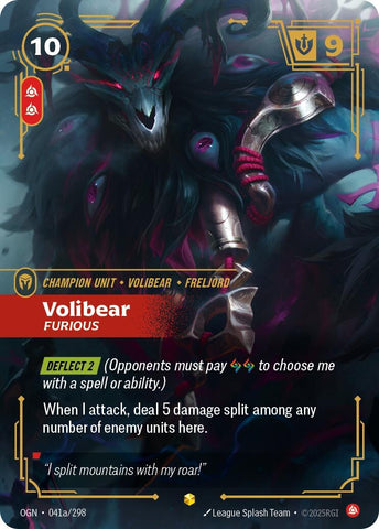 Image for Volibear - Furious (Alternate Art) (041a/298) [Origins] - Riftbound: League of Legends Trading Card Game