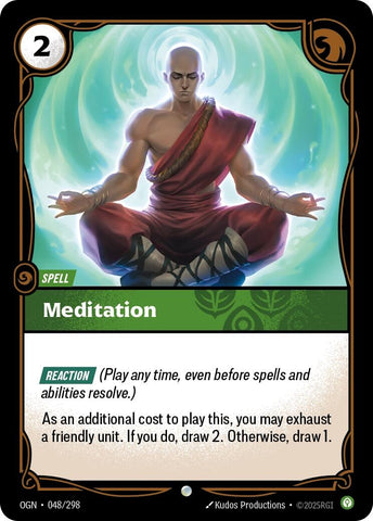 Image for Meditation (048/298) [Origins] - Riftbound: League of Legends Trading Card Game
