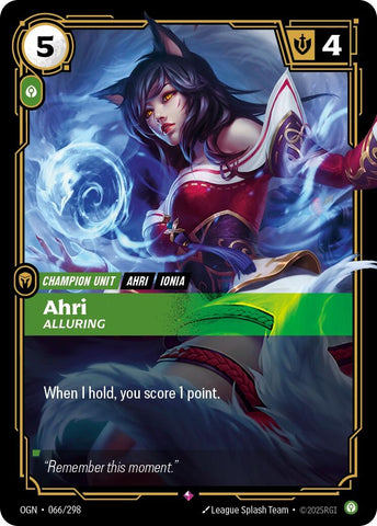 Image for Ahri - Alluring (066/298) [Origins] - Riftbound: League of Legends Trading Card Game