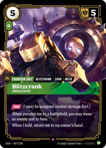 Image for Blitzcrank - Impassive (067/298) [Origins] - Riftbound: League of Legends Trading Card Game