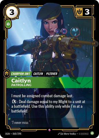 Image for Caitlyn - Patrolling (068/298) [Origins] - Riftbound: League of Legends Trading Card Game