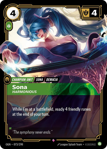 Image for Sona - Harmonious (073/298) [Origins] - Riftbound: League of Legends Trading Card Game