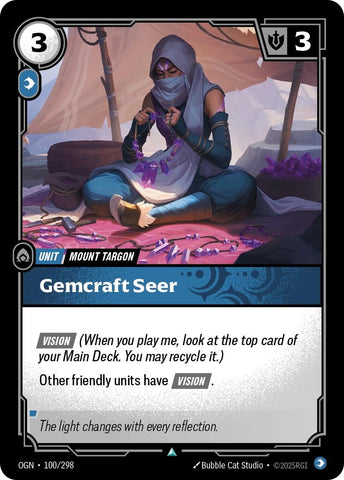 Image for Gemcraft Seer (100/298) [Origins] - Riftbound: League of Legends Trading Card Game
