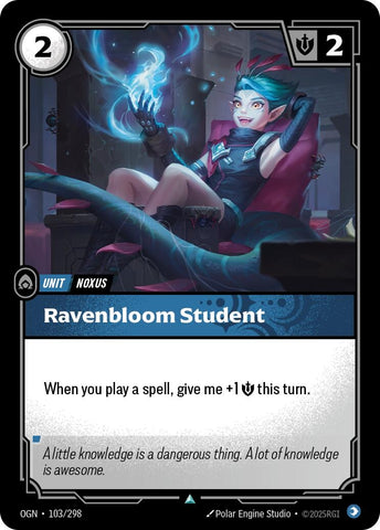 Image for Ravenbloom Student (103/298) [Origins] - Riftbound: League of Legends Trading Card Game