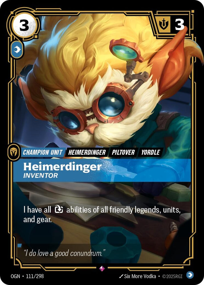 Image for Heimerdinger - Inventor (111/298) [Origins] - Riftbound: League of Legends Trading Card Game