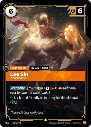 Lee Sin - Centered (Alternate Art) (151a/298) [Origins]