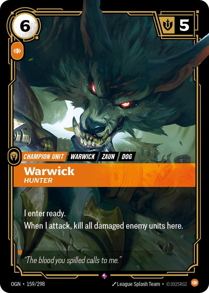 Image for Warwick - Hunter (159/298) [Origins] - Riftbound: League of Legends Trading Card Game