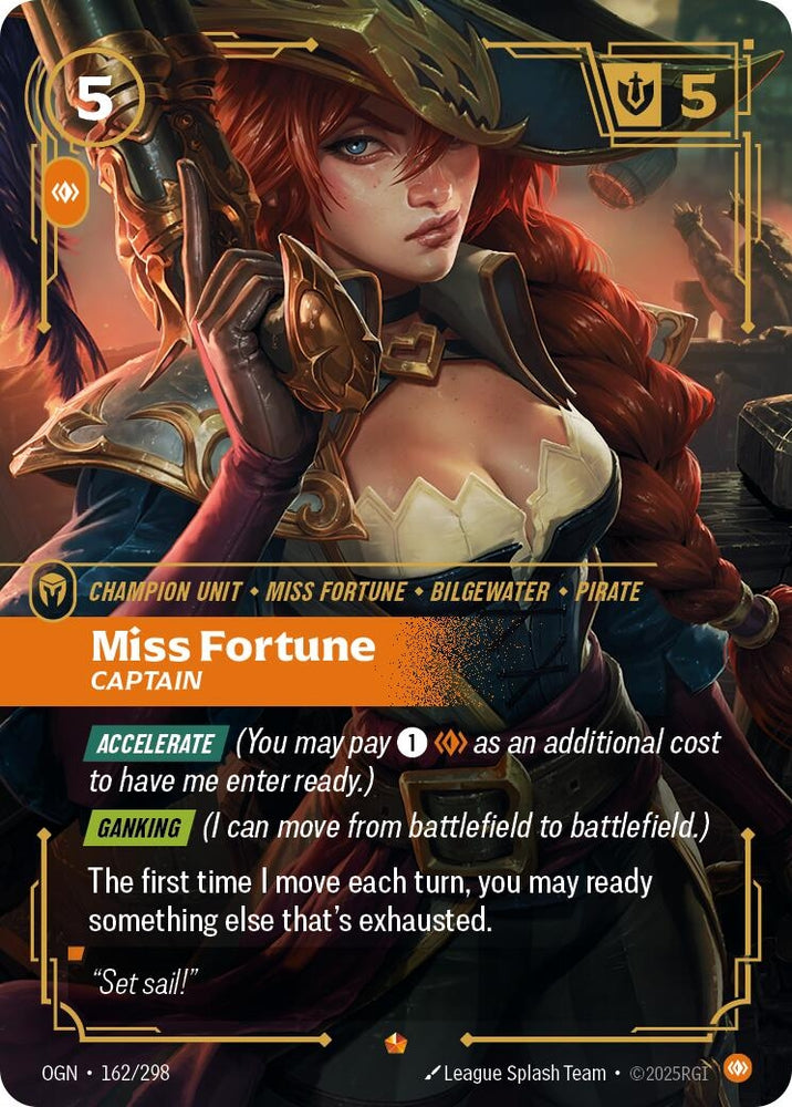 Image for Miss Fortune - Captain (162/298) [Origins] - Riftbound: League of Legends Trading Card Game