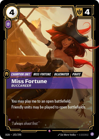 Image for Miss Fortune - Buccaneer (193/298) [Origins] - Riftbound: League of Legends Trading Card Game