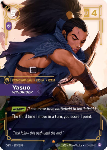 Image for Yasuo - Windrider (205/298) [Origins] - Riftbound: League of Legends Trading Card Game
