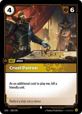 Image for Cruel Patron (208/298) [Origins] - Riftbound: League of Legends Trading Card Game