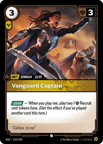 Image for Vanguard Captain (218/298) [Origins] - Riftbound: League of Legends Trading Card Game