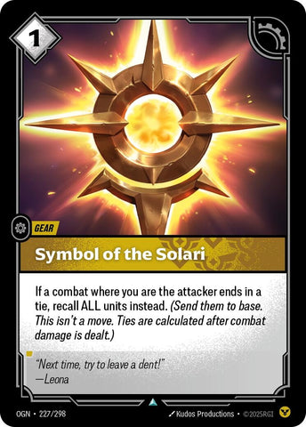 Image for Symbol of the Solari (227/298) [Origins] - Riftbound: League of Legends Trading Card Game