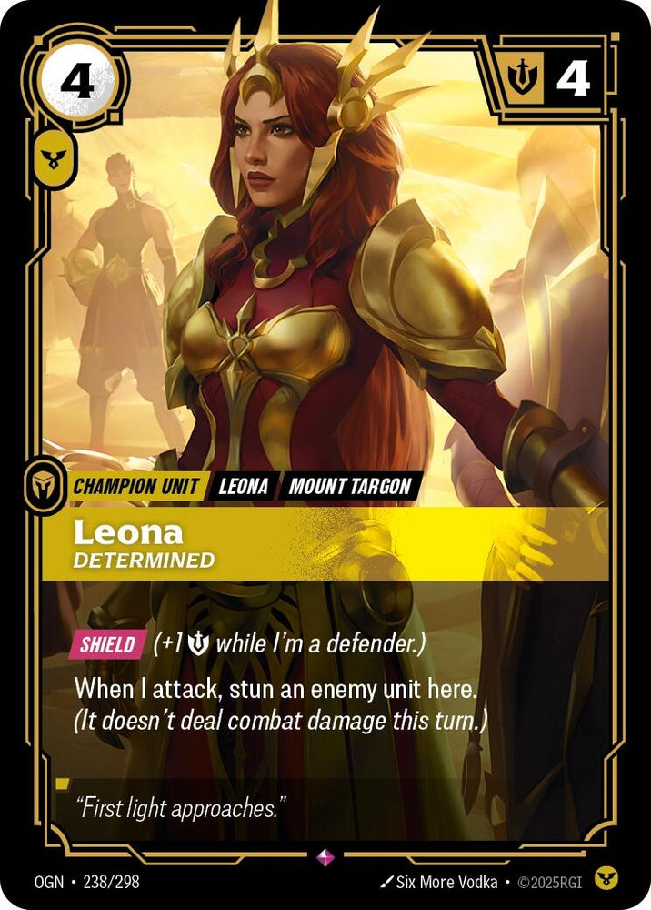 Image for Leona - Determined (238/298) [Origins] - Riftbound: League of Legends Trading Card Game