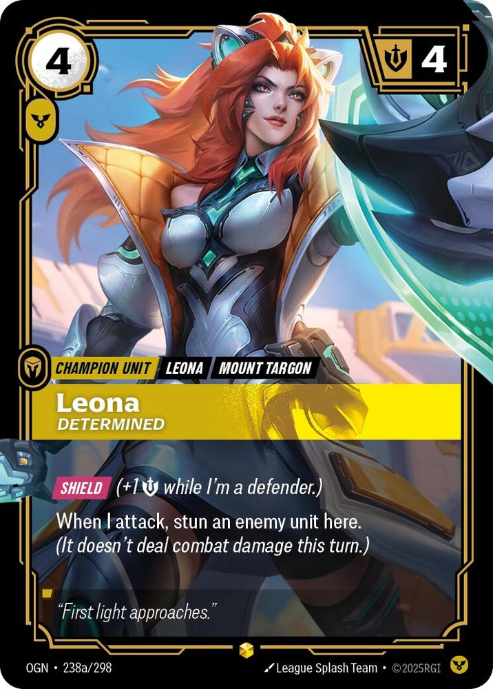 Image for Leona - Determined (Alternate Art) (238a/298) [Origins] - Riftbound: League of Legends Trading Card Game