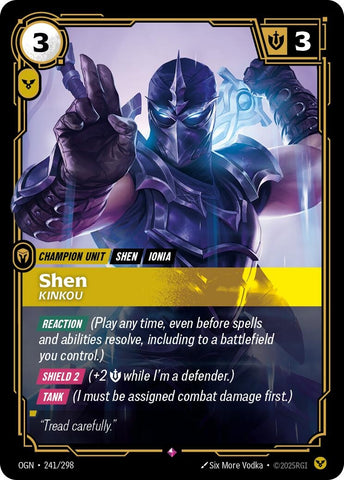 Image for Shen - Kinkou (241/298) [Origins] - Riftbound: League of Legends Trading Card Game
