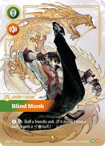 Image for Lee Sin - Blind Monk (Overnumbered) (304/298) [Origins] - Riftbound: League of Legends Trading Card Game