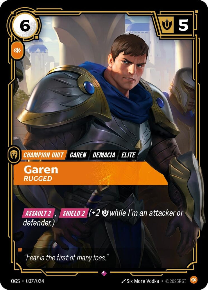 Image for Garen - Rugged (007/024) [Origins: Proving Grounds] - Riftbound: League of Legends Trading Card Game