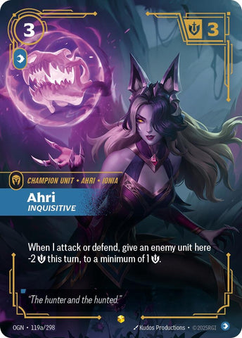 Image for Ahri - Inquisitive (Alternate Art) (119a/298) [Origins] - Riftbound: League of Legends Trading Card Game