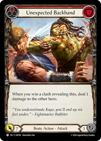 Image for Unexpected Backhand (Red) (SUP161) (Super Slam) - Flesh and Blood TCG