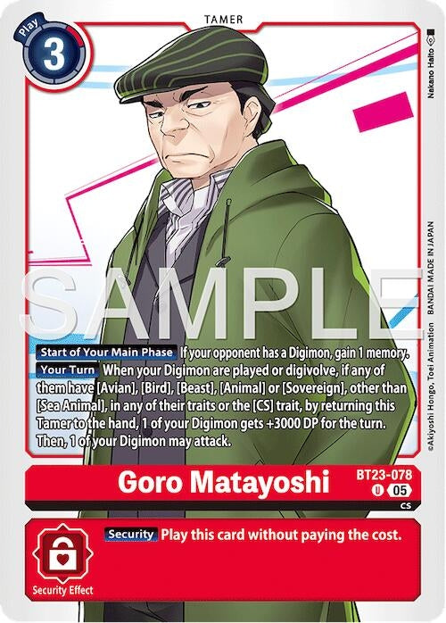 Image for Goro Matayoshi (BT23-078 U) [Hackers' Slumber] - Digimon Card Game