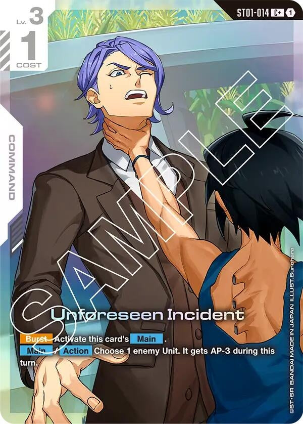 Image for Unforeseen Incident (C+) (ST01-014) [Starter Deck 05: Iron Bloom] - Gundam Card Game