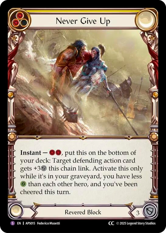 Image for Never Give Up (ASP015) (Armory Deck: Pleiades) - Flesh and Blood TCG
