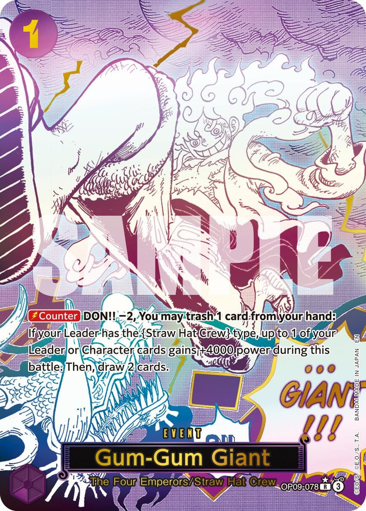 Image for Gum-Gum Giant (Manga) (OP09-078) [Premium Booster -The Best- Vol. 2] - One Piece Card Game