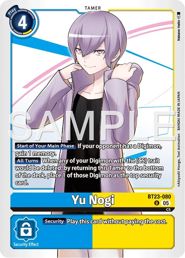 Image for Yu Nogi (BT23-080 U) [Hackers' Slumber] - Digimon Card Game