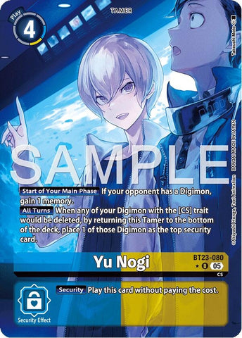Image for Yu Nogi (Alternate Art) (BT23-080 U) [Hackers' Slumber] - Digimon Card Game