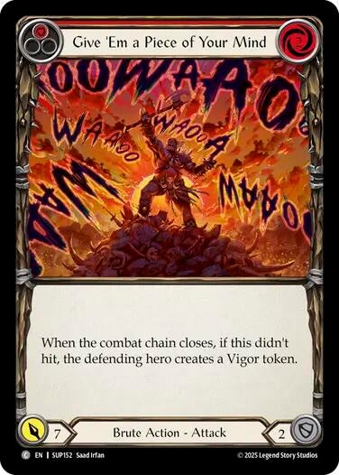 Image for Give 'Em a Piece of Your Mind (Red) (SUP152) (Super Slam) - Flesh and Blood TCG