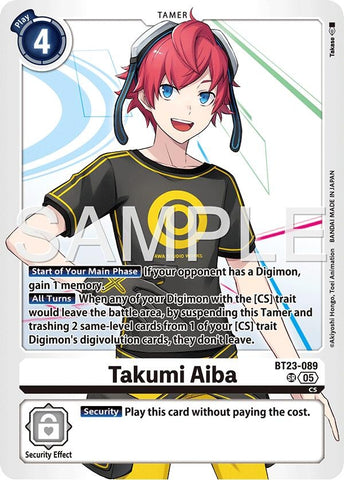 Image for Takumi Aiba (BT23-089) [Hackers' Slumber] - Digimon Card Game